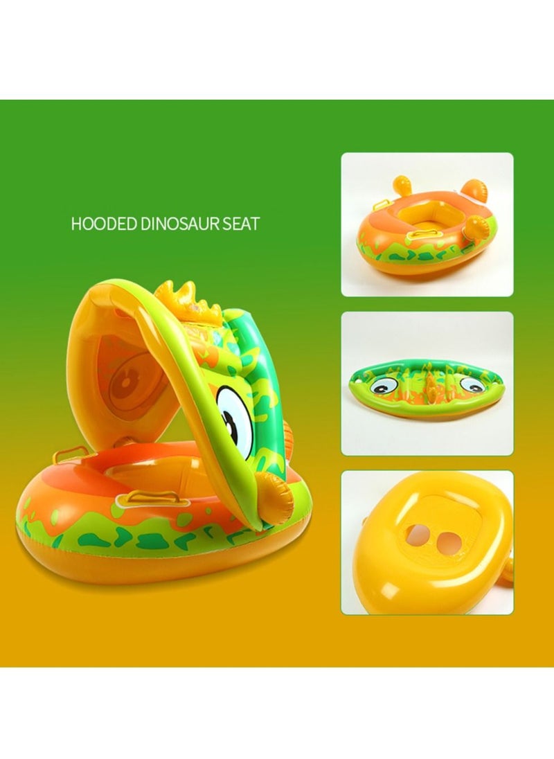 YelaJoy - Baby Float Circle Swimming Inflatable Infant Floating Dinosaur Pool Floats With Sunshade - Image 1