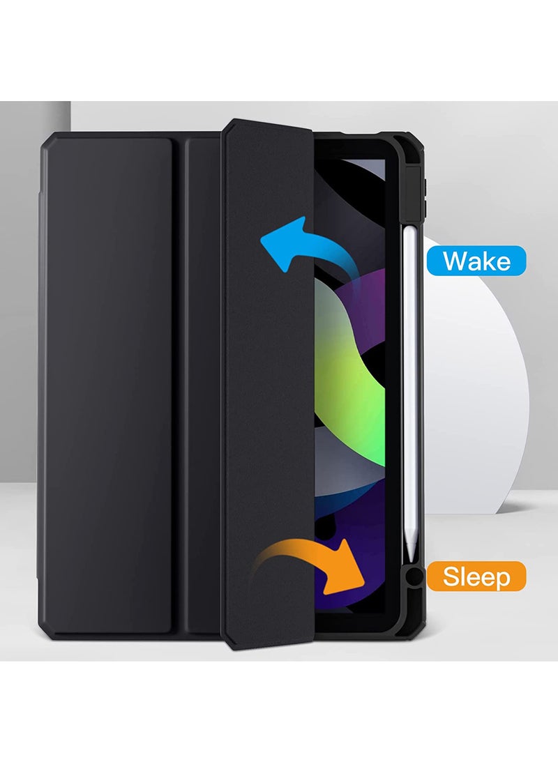 Rock Pow - Case for iPad Air 11 inch M3 2025/Case for iPad Air 11 inch M2 2024 and iPad Air5 10.9 inch 2022/Air4 10.9 inch 2020 Gen with Pencil Holder Clear Transparent Slim Stand Auto Wake/Sleep,Cover for air 5th/air 4th 10.9inch 2022/2020,air 6th/air 7th 11inch 2025/2024 - Image 1