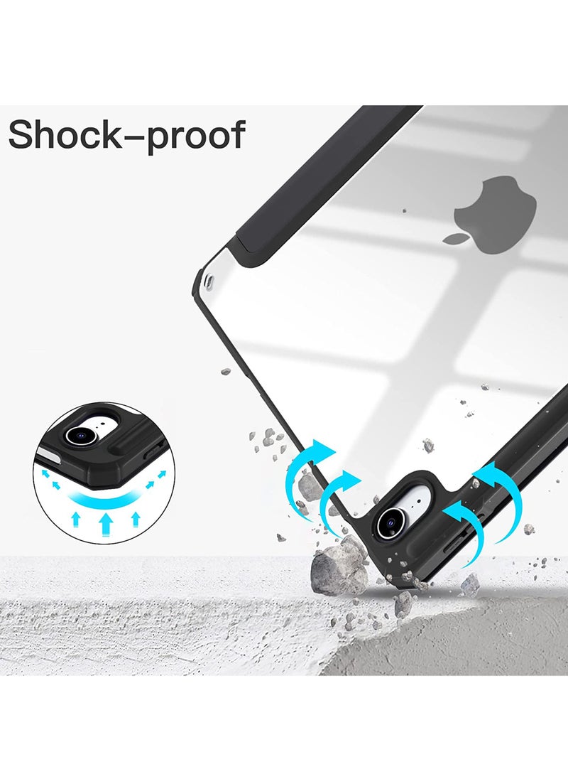 Rock Pow - Case for iPad Air 11 inch M3 2025/Case for iPad Air 11 inch M2 2024 and iPad Air5 10.9 inch 2022/Air4 10.9 inch 2020 Gen with Pencil Holder Clear Transparent Slim Stand Auto Wake/Sleep,Cover for air 5th/air 4th 10.9inch 2022/2020,air 6th/air 7th 11inch 2025/2024 - Image 1