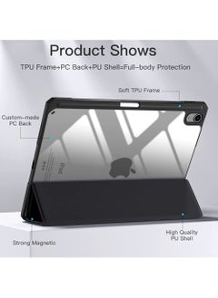 روك بو جراب لجهاز iPad Air 11 بوصة M3 2025/جراب لجهاز iPad Air 11 بوصة M2 2024 وiPad Air5 10.9 بوصة 2022/Air4 10.9 بوصة 2020 Gen مع حامل قلم رصاص شفاف رفيع مع خاصية الاستيقاظ/السكون التلقائي، جراب لجهاز Air 5/Air 4 10.9 بوصة 2022/2020، Air 6/Air 7 11 بوصة 2025/2024  - Image 4