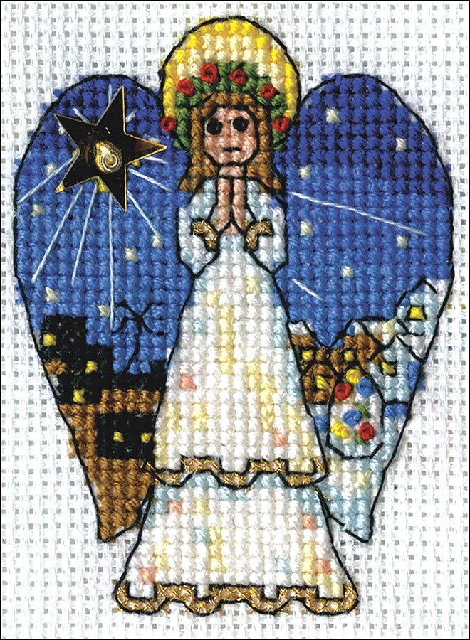 Design Works Counted Cross Stitch Kit 2"X3"-Angel (14 Count) - Image 5