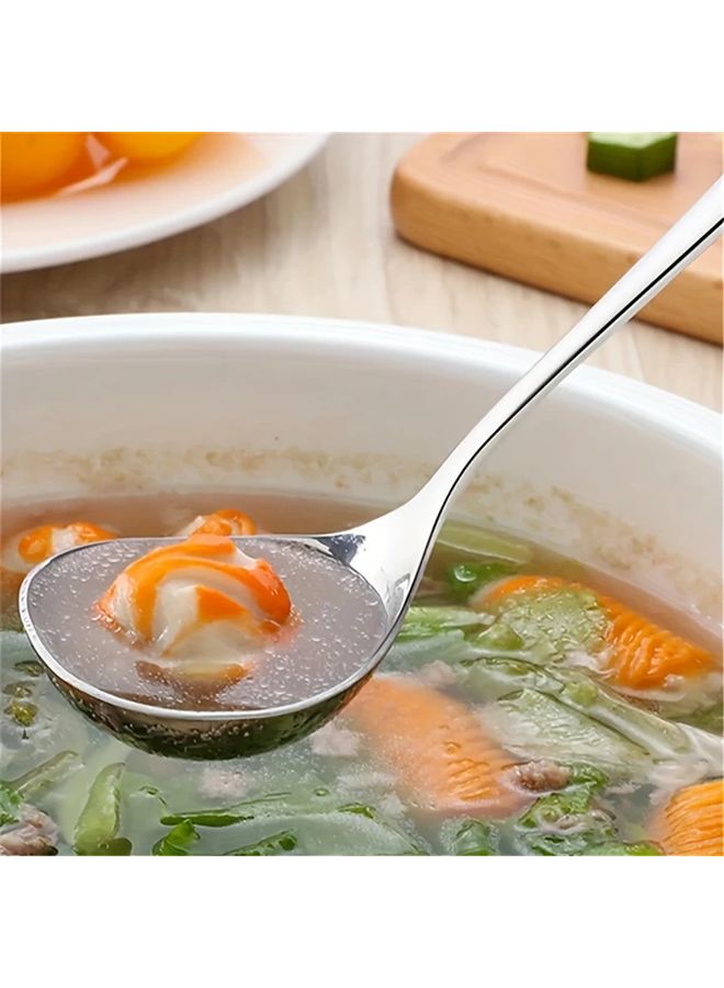 2pcs Stainless Steel Soup Spoons Long Handle Large Capacity Thickened Kitchen Spoons - Image 5