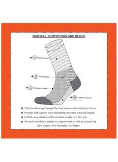 Ranger Ranger Sport Men's Heavy Duty Cotton Crew Athletic Socks (EU 39 - 45, US 7 - 12, Black)- Pack of 3  - Image 2