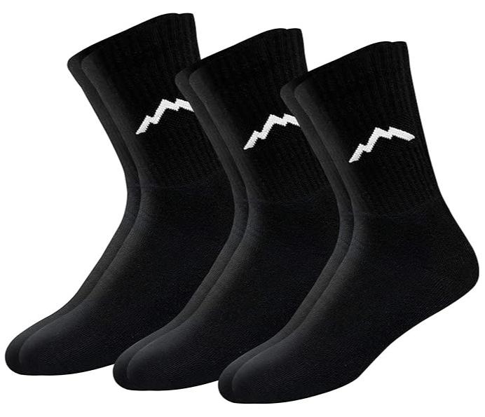 رانجر جوارب رياضية للرجال من Ranger Sport مصنوعة من القطن عالي التحمل (EU 39 - 45، US 7 - 12، أسود) - عبوة من 3 قطع - Image 1
