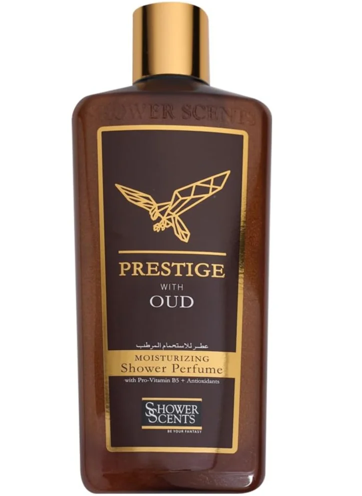 Shower Scents Shower Scents Royal Oud Shower Perfume 312 ml - Glittery Texture Shower Gel, Long Lasting Fine Fragrance with Moisturizing Formula, Vitamin E, Pro-Vitamin B5 and Antioxidants