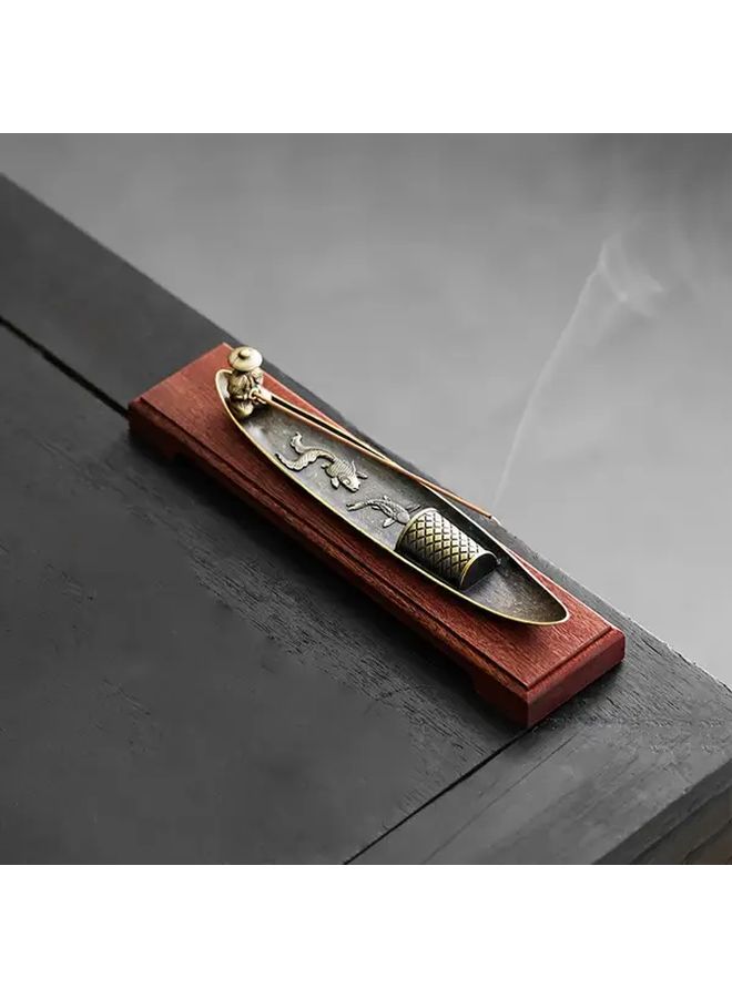 Fisherman Fishing Style Cast Iron Incense Burner with Fish Design for Meditation Holiday Gifts - Image 5