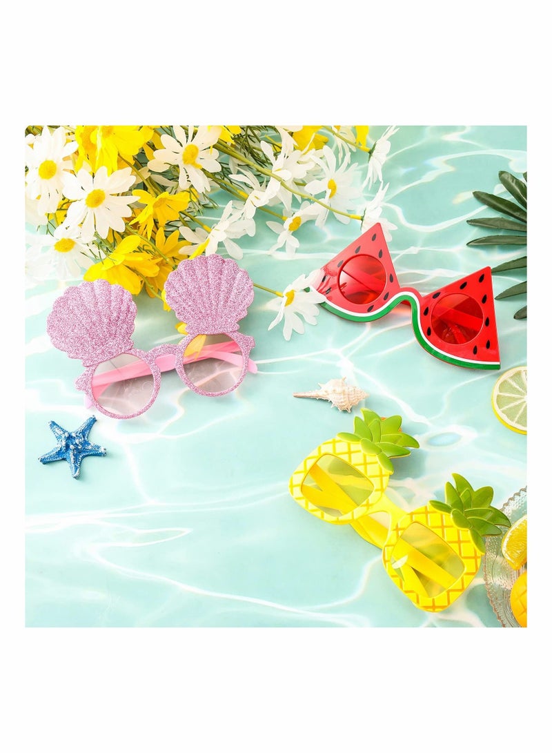 Excefore 6 Pairs Party Sunglasses Hawaiian Funny Sunglasses Tropical Fancy Dress Props Summer Party Sunglasses Novelty Eyeglasses for Kids Adults Hawaiian Beach Theme Party Supplies Favors  - Image 4