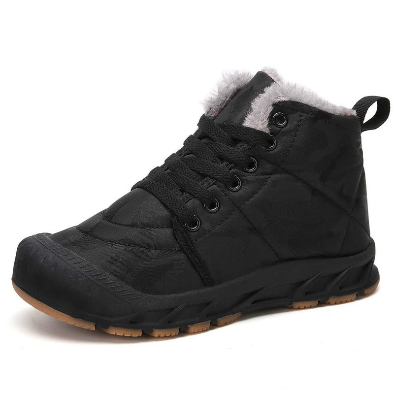 FANSITE Boys Snow Boots Winter Waterproof Slip Resistant Cold Weather Shoesï¼ˆLittle Kid/Big Kid black29 - Image 1
