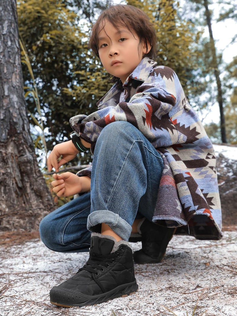 FANSITE Boys Snow Boots Winter Waterproof Slip Resistant Cold Weather Shoesï¼ˆLittle Kid/Big Kid black29 - Image 2
