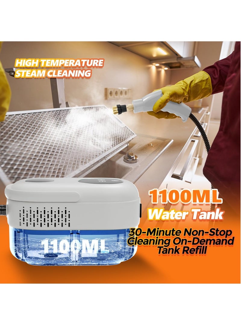 ET-LIFE Steam Cleaner, 2500W Pressurized Steamer for Cleaning, Multi-Purpose Steamer for Home, Handheld Steam Cleaner, 15s Fast Heating Car Steamer, Portable Steam Cleaner for Kitchen, Bathroom, Tile (White) - Image 4