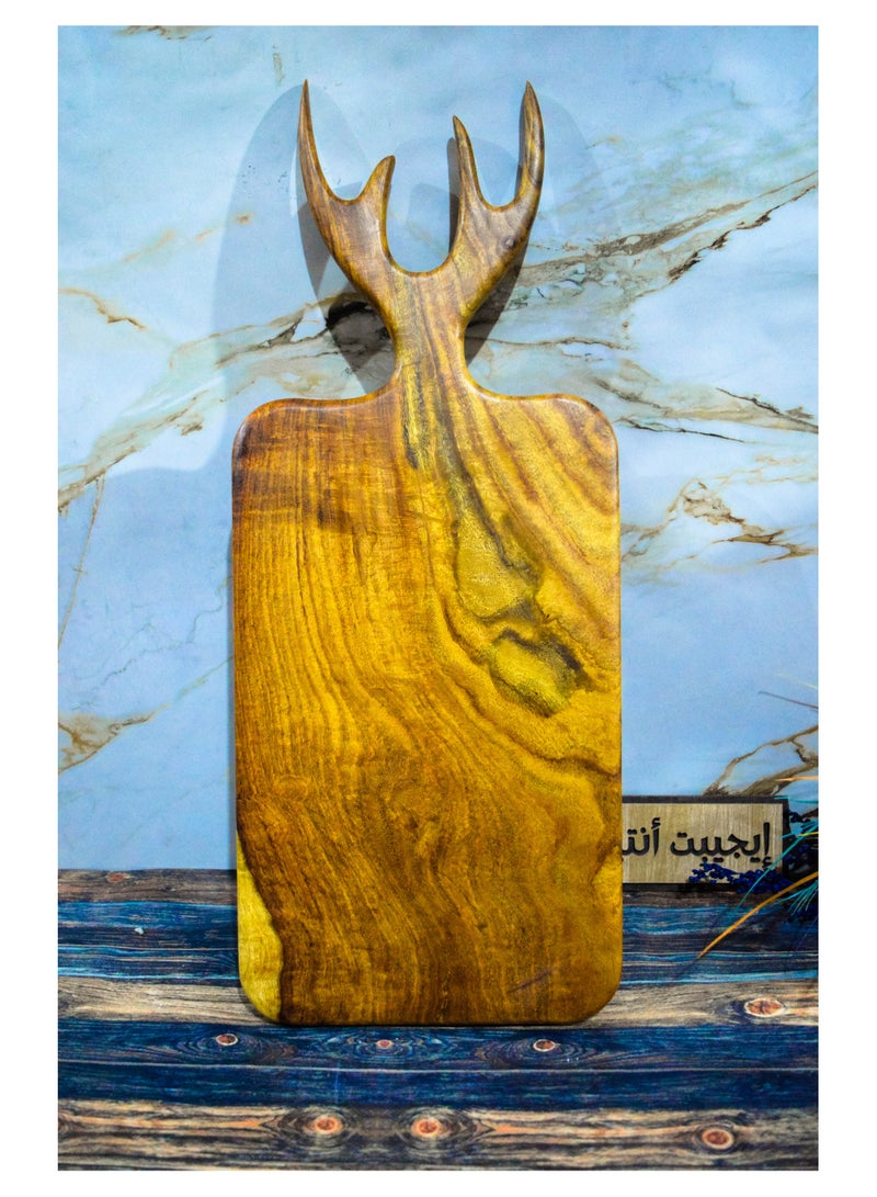 Egypt Antiques A deer antler-shaped cutting board, handmade 100% from ferret wood, produced by Egypt Antiques - Image 3