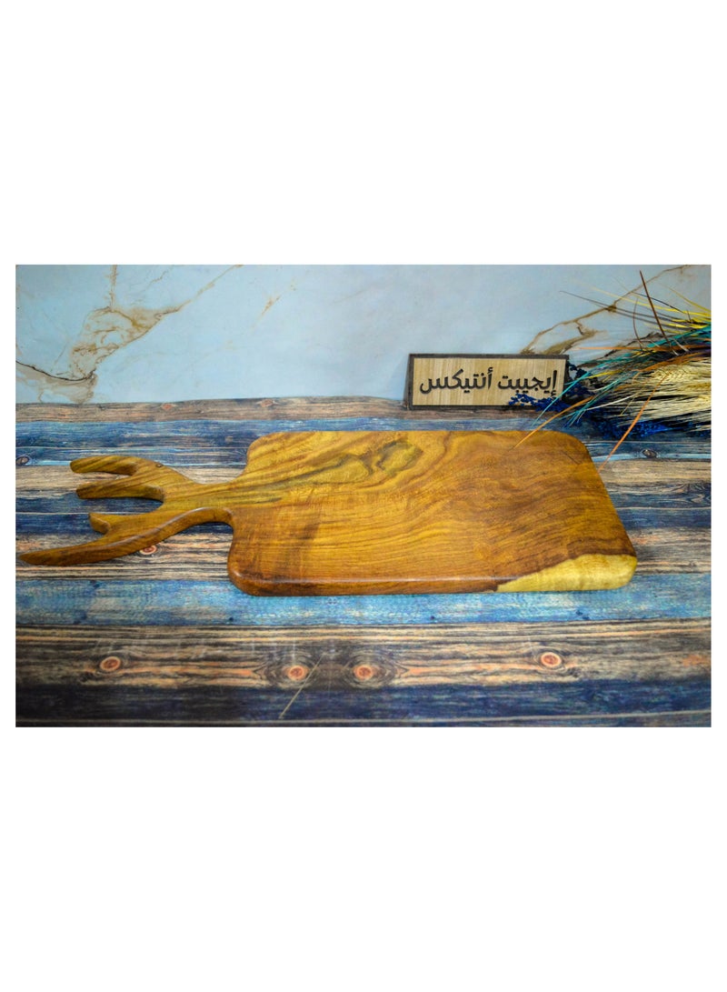 Egypt Antiques A deer antler-shaped cutting board, handmade 100% from ferret wood, produced by Egypt Antiques - Image 4