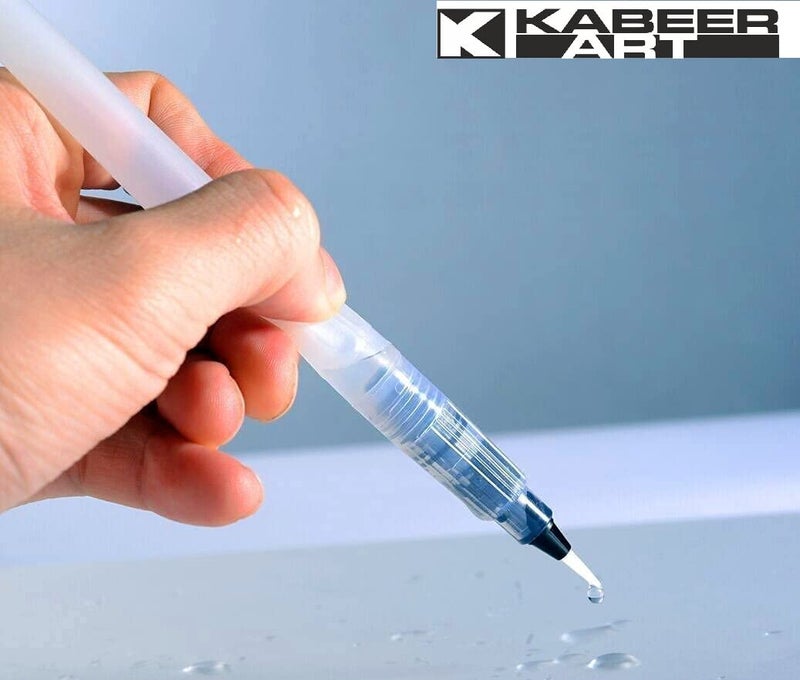 KABEER ART Nylon 3 Sizes Water Brush Pen For Watercolor Calligraphy Drawing Tool Marker|White - Image 3