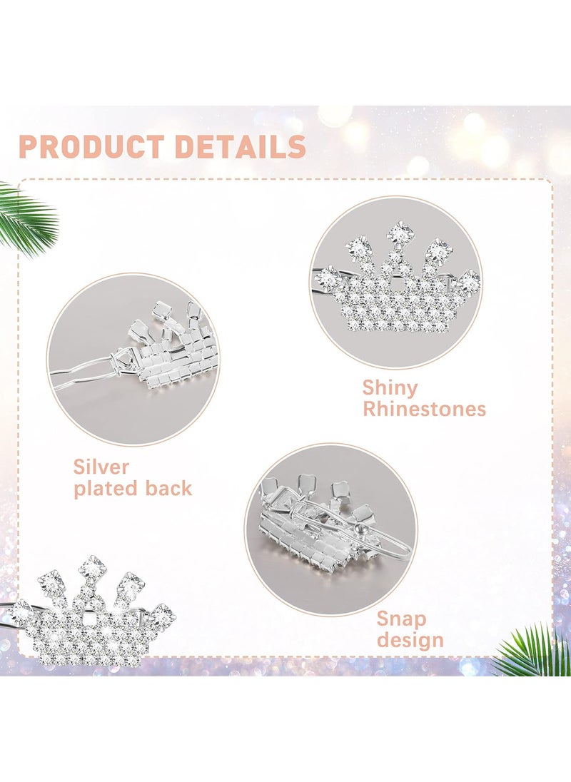 Reginary 9 Pieces Dog Tiara Crown Hair Clips Pet Crystal Rhinestone Barrette Clips for Dog Puppy Ear Clear Doggie Crown Pet Grooming Hair Accessories for Pet Girl 9 StylesVivid Style  - Image 3