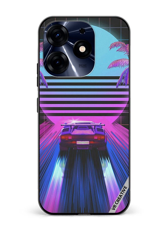 VR CREATIVE Protective Case Cover For Tecno Spark 10 Pro Retro Synthwave Ps4 Design Multicolour - Image 1
