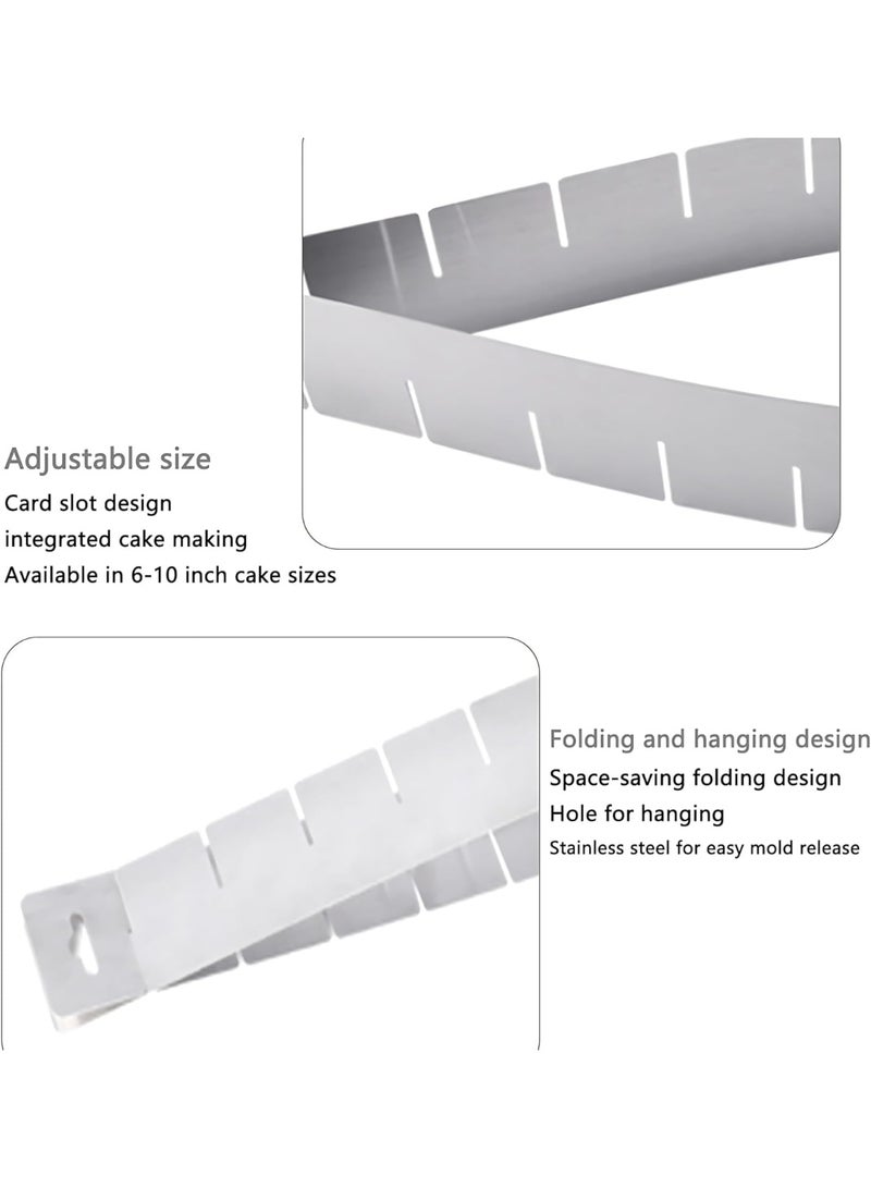 Luckam Adjustable Heart Shaped Cake Pan, Stainless Steel Cake Ring Mold, Durable Non-Stick Mousse Mold, Versatile Baking Tool for Cakes, Desserts, Family Birthday & Christmas Parties (6-10 Inch) - Image 4