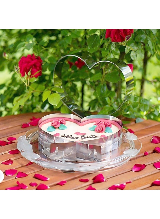 Luckam Adjustable Heart Shaped Cake Pan, Stainless Steel Cake Ring Mold, Durable Non-Stick Mousse Mold, Versatile Baking Tool for Cakes, Desserts, Family Birthday & Christmas Parties (6-10 Inch) - Image 2