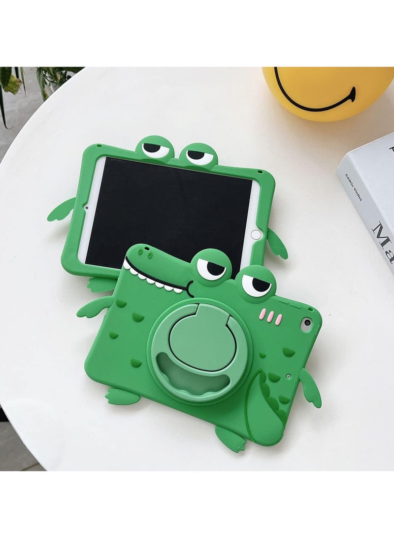 عام حافظة لوحي لجهاز Samsung Galaxy Tab A9 Plus بمقاس 11 بوصة 2023 مع حامل دوار بزاوية 360 درجة / مقبض / حزام كتف، وحافظة سيليكون مقاومة للصدمات بتصميم ديناصور لطيف ثلاثي الأبعاد. - Image 3