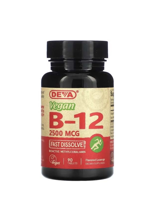Deva Vegan B12 Fast Dissolve 2500 mcg 90 Tablets - Image 1