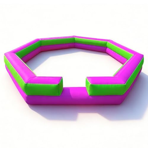 OZIS 20FT Inflatable Gaga Ball Pit with Gagaball Portable Gagaball Court for IndoorOutdoor Sports SchoolFamily Activities Easy to Setup GreenPurple - Image 1