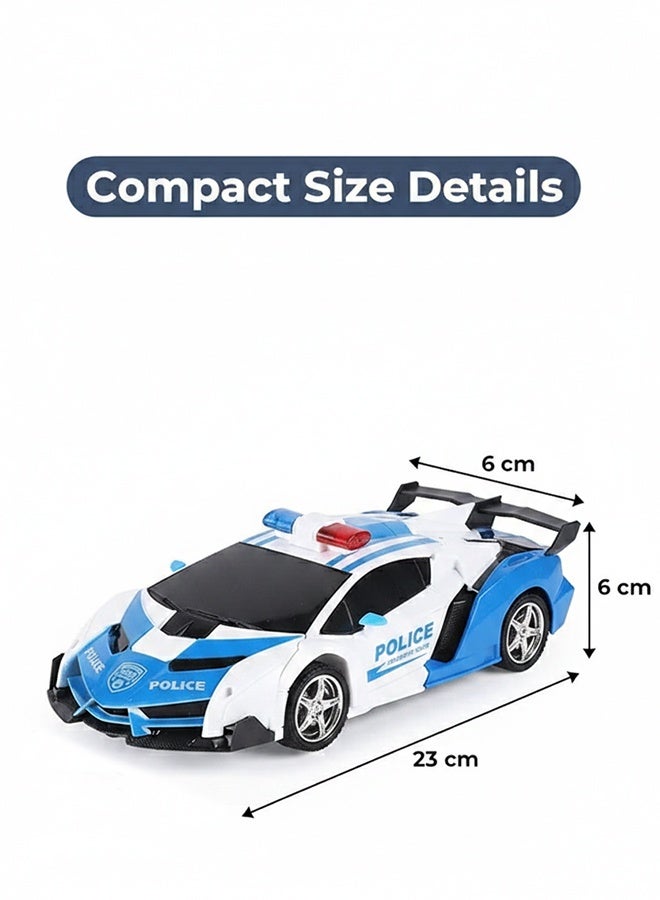 LEXIN Remote Control Car With Transforming Robot Feature, 360° Rotating Drift, One-Button Deformation, Gift Toy For Boys And Girls, Blue/White - Image 4
