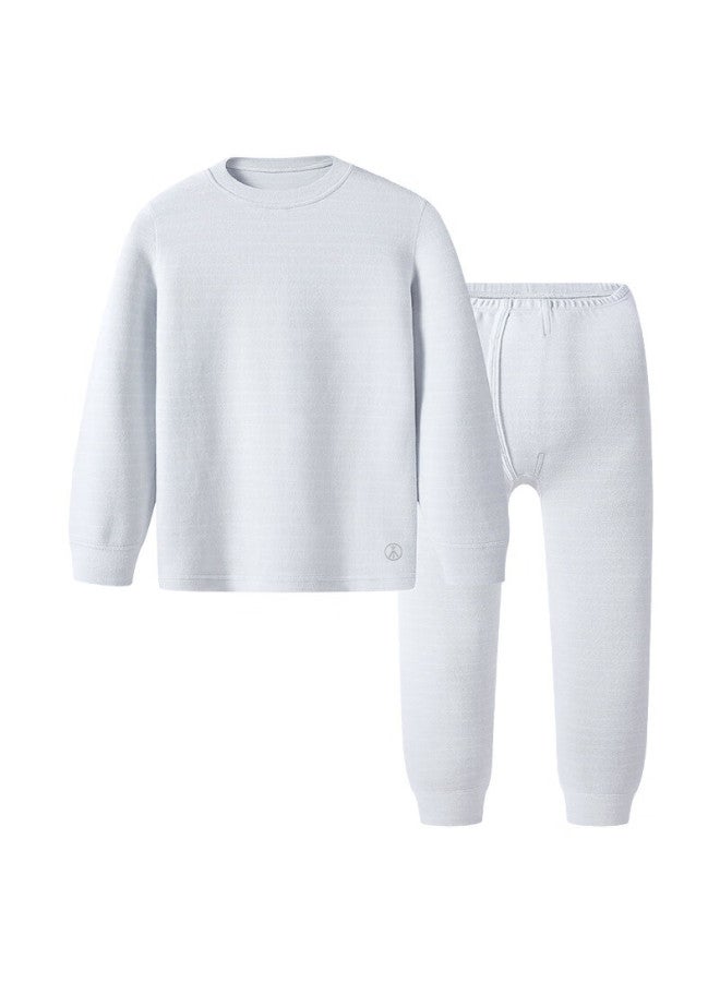 Threegun Kids A-class Soft Cotton Boys Girls High Neck Long Sleeve Long Pants Underwear Set - Image 1