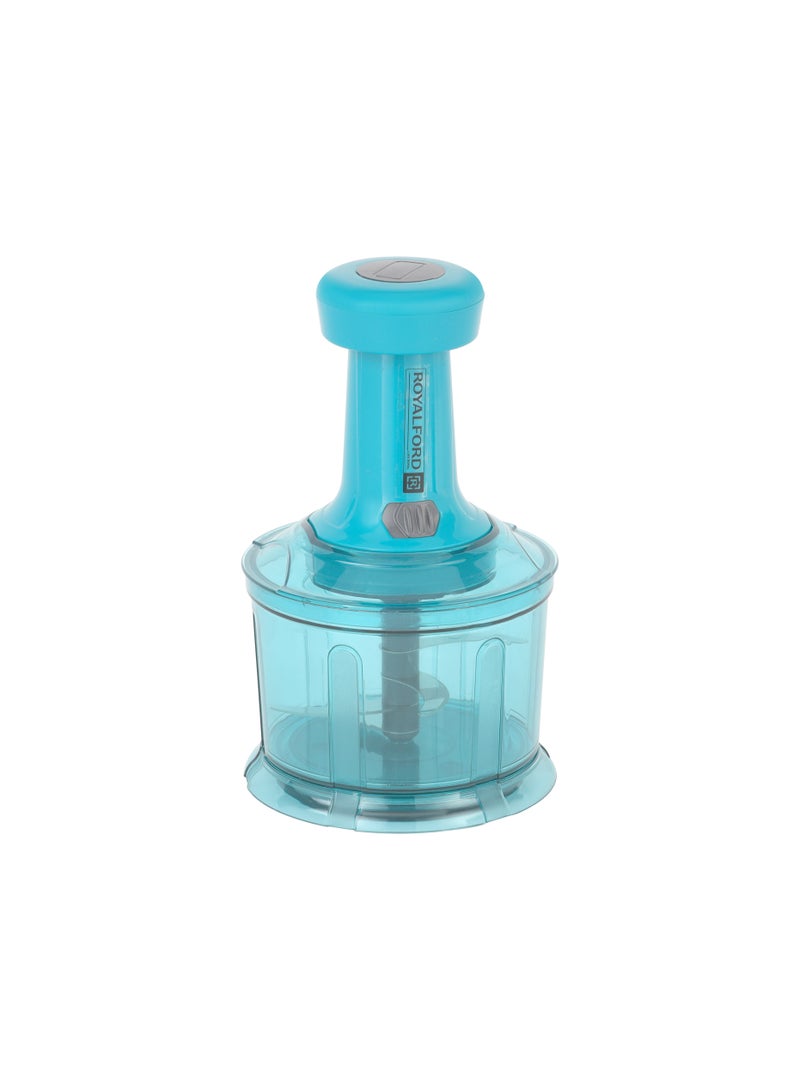 Royalford 900ml Push Chopper RF11955 Compact Chopper with 4 Blades Suitable for Chopping Vegetables and Fruits| Quick Manual Chopper| Stainless Steel Blade Assorted Colors Assorted Colors - Image 3