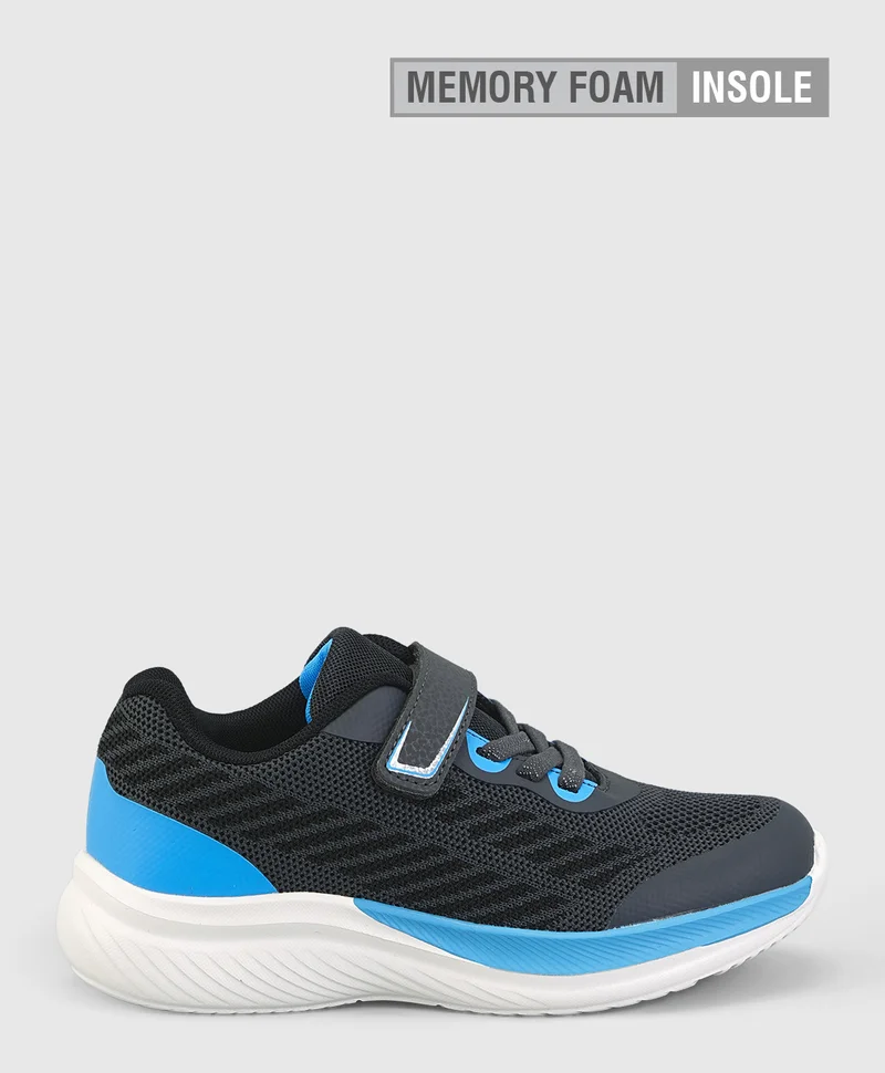 Bonfino Bonfino Hook & Loop Closure Memory Foam Shoes - Grey & Blue