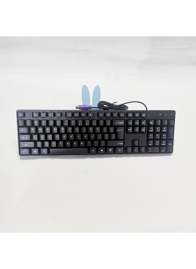 Three Giant K2 Keyboard Computer Office Home Narrow Frame Installation Distribution Business Wired USB/PS2 Round Hole Keyboard-Color:USB Flat Keyboard