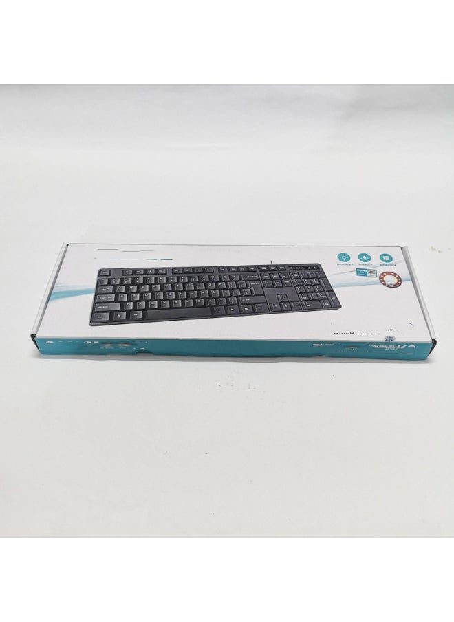 Three Giant K2 Keyboard Computer Office Home Narrow Frame Installation Distribution Business Wired USB/PS2 Round Hole Keyboard-Color:USB Flat Keyboard