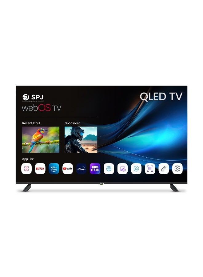 SPJ 75 Inch 4K Ultra QLED Smart WebOS TV With Qled with wall brackets, Dolby Audio, Magic Remote, Apple AirPlay, WIFI/HDMI/USB Ports, WebOS Smart TV, Apps - YouTube/Netflix/Twitch - Black - Image 1