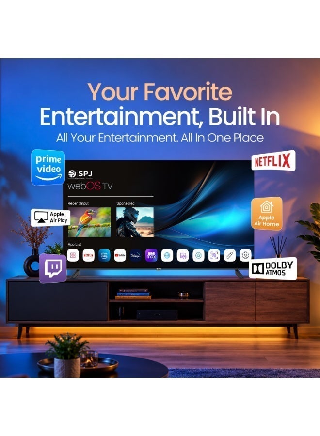 SPJ 75-Inch 4K Ultra HD Smart LED TV with WebOS, Dolby Audio, Magic Remote, Apple AirPlay, Wi-Fi, HDMI & USB, Black - Image 4