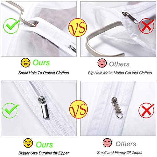 UOUEHRA Garment Bags for Hanging Clothes 24'' x 60'' (Set of 6) Coat Covers for Closet Foldable Washable Dress Bags for Hanging Clothes for Long Dress Dance Costumes Suits Gowns Coats - Image 4