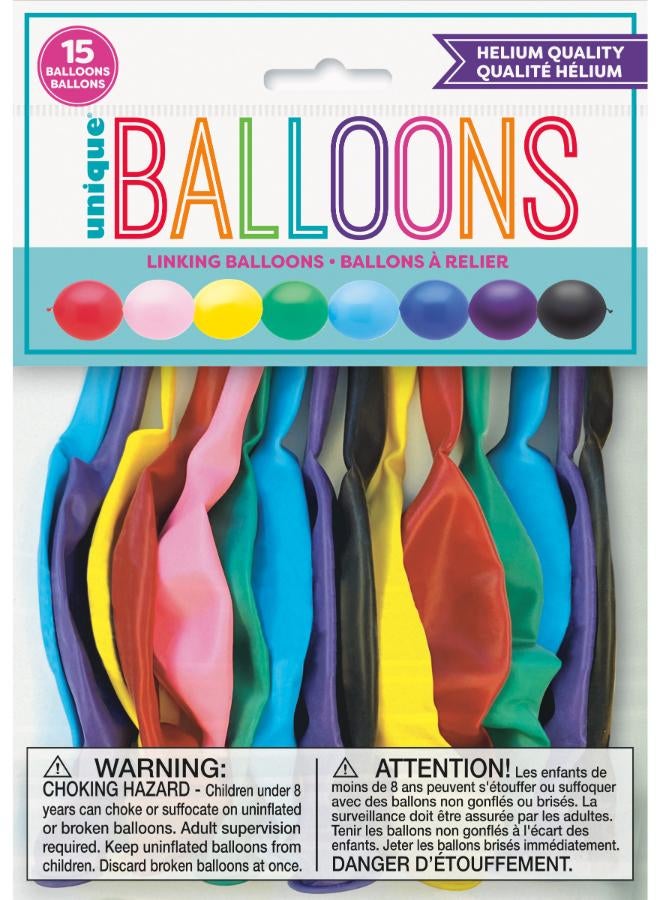 Unique 12" Assorted Colors Linking Balloons - Image 2
