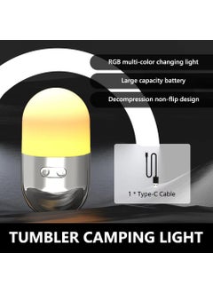 Hexwell Hexwell Capsule Shape Rechargeable Camping Lights Tent Light with RGB Color Changing Night Lamp Ambient Lighting for Campsite  - Image 5