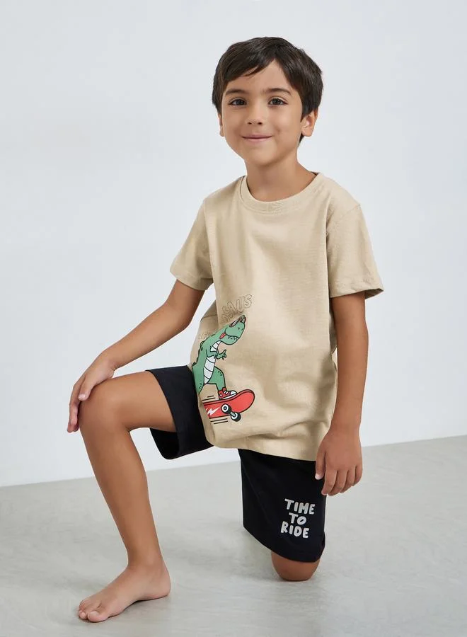 Styli Boys Graphic Print T-Shirt and Shorts Set