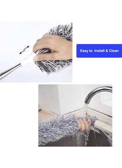Generic Microfiber Duster with Extension Pole(Stainless Steel), Extra Long 100 inches, with Bendable Head, Extendable Duster for Cleaning High Ceiling Fan, Interior Roof, Cobweb, Gap Dust- Wet or Dry Use  - Image 2