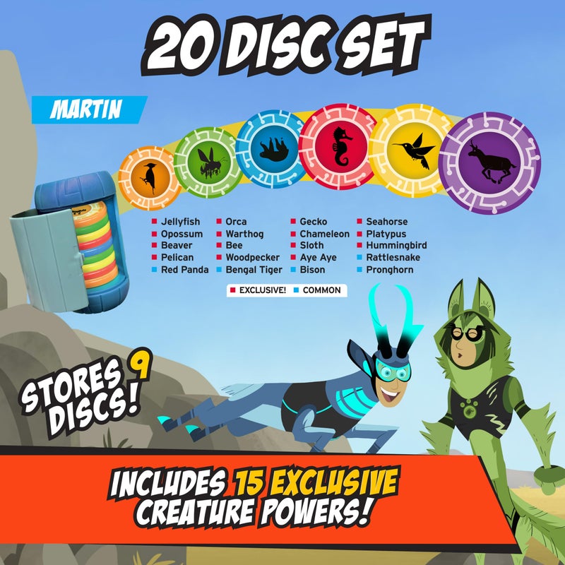 Wild Kratts Martin Creature Power Disc Holder Set w 20 Discs -Figure Toy for Pretend & Dress Up Play-Includes 15 Exclusive Power Discs -Officially Licensed Toys for Children-Gift for Kids Boy Girl - Image 3