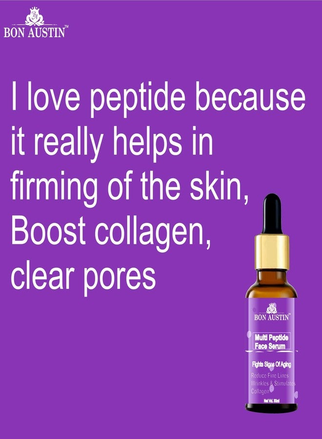 Bon Austin Multi Peptide Face Serum for Ageless Younger Skin | Collagen Boosting, Hydrating & Overnight Repair Serum | For Men & Women (30ML) Pack of 1 - Image 4