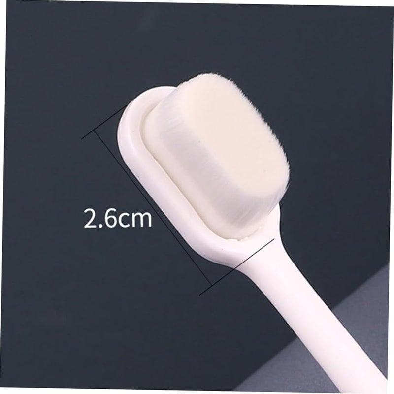 PartyKindom فرشاة أسنان إضافية ناعمة للغاية ذات شعيرات دقيقة عبوة مزدوجة للبالغين للعناية بالفم بعد الولادة لون عشوائي - Image 3