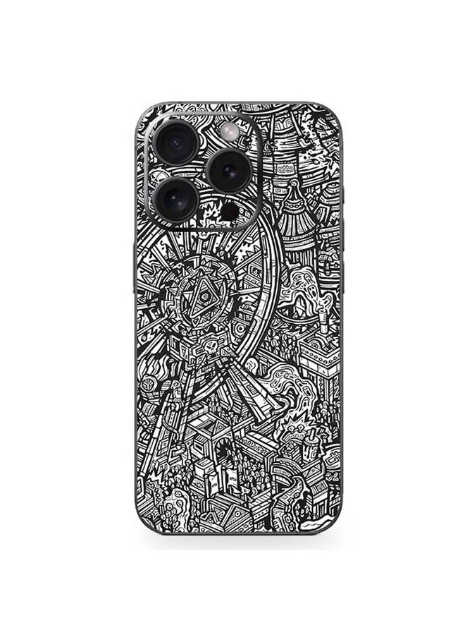 erorex For iPhone 15 Pro Max All-inclusive PET Phone Decal Adhesive Sticker(Ferris Wheel)