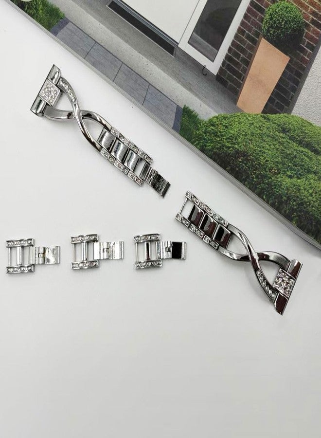 Sankel Compatible for Garmin Venu 4 41mm/Venu 3S/Venu 2S/Vivoactive 4S/Vivomove 3S Band, Women 18mm Quick Release Metal Bling Jewelry Rhinestone Strap Wristband for Forerunner 255S/265S (Silver) - Image 5