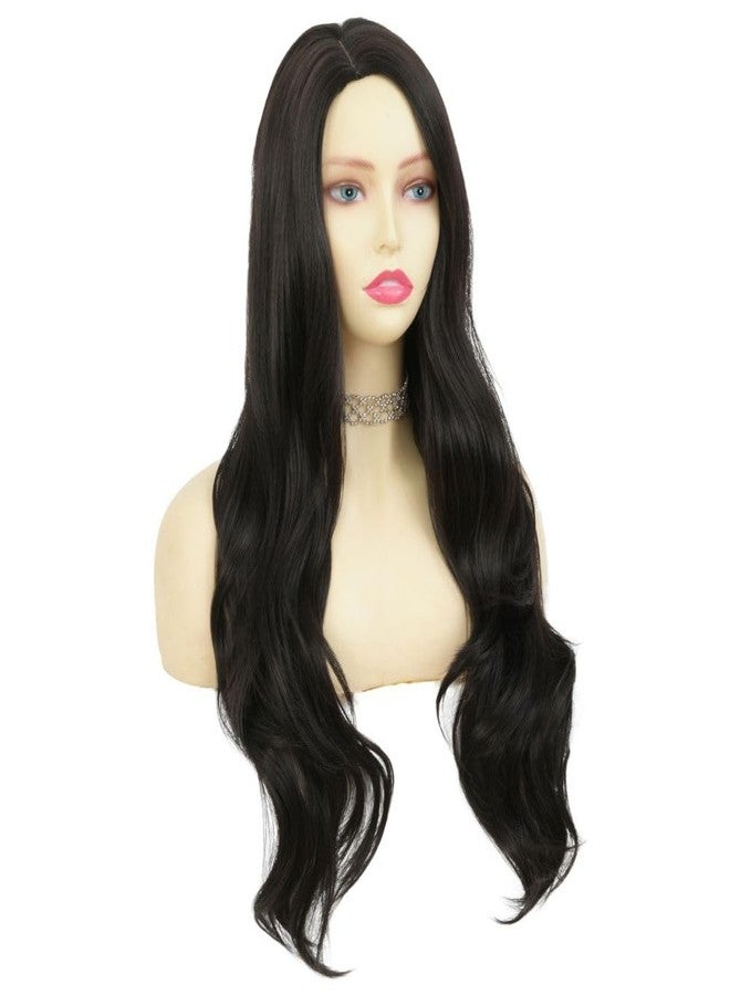 تسيسيس شعر مستعار طويل أسود مجعد ومموج للنساء من تسيسيز، شعر صناعي بمظهر طبيعي مع فرق جانبي، مناسب لأزياء التنكر والهالوين. - Image 4