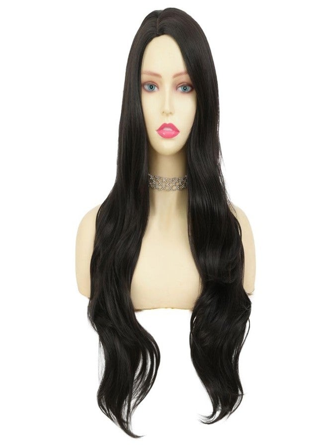 تسيسيس شعر مستعار طويل أسود مجعد ومموج للنساء من تسيسيز، شعر صناعي بمظهر طبيعي مع فرق جانبي، مناسب لأزياء التنكر والهالوين. - Image 2