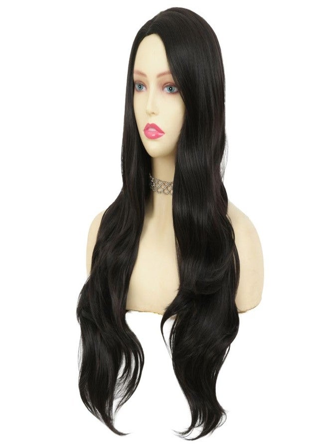 تسيسيس شعر مستعار طويل أسود مجعد ومموج للنساء من تسيسيز، شعر صناعي بمظهر طبيعي مع فرق جانبي، مناسب لأزياء التنكر والهالوين. - Image 3
