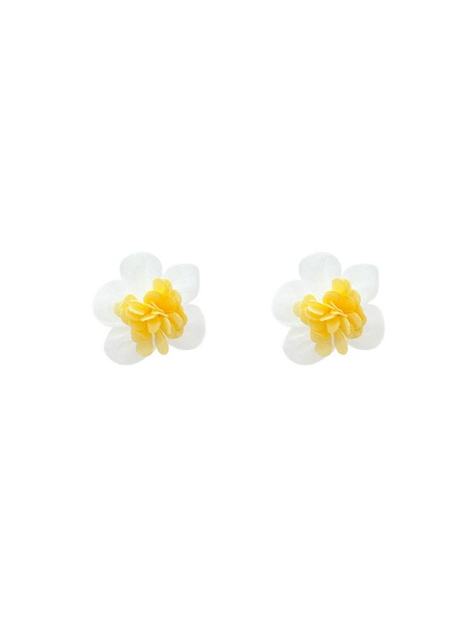 Goolsky Sheer Mesh Flower Stud Earrings for Women – Elegant Garden-Inspired Vacation Jewelry, Sheer Mesh Floral Design, Lightweight, Beach/Garden Parties Summer Wear - Image 3