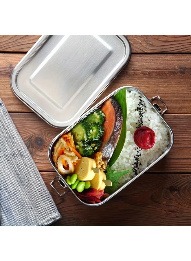Stainless Steel 304 Food Grade Bento Box 28.74oz Square Rust Resistant - Image 1