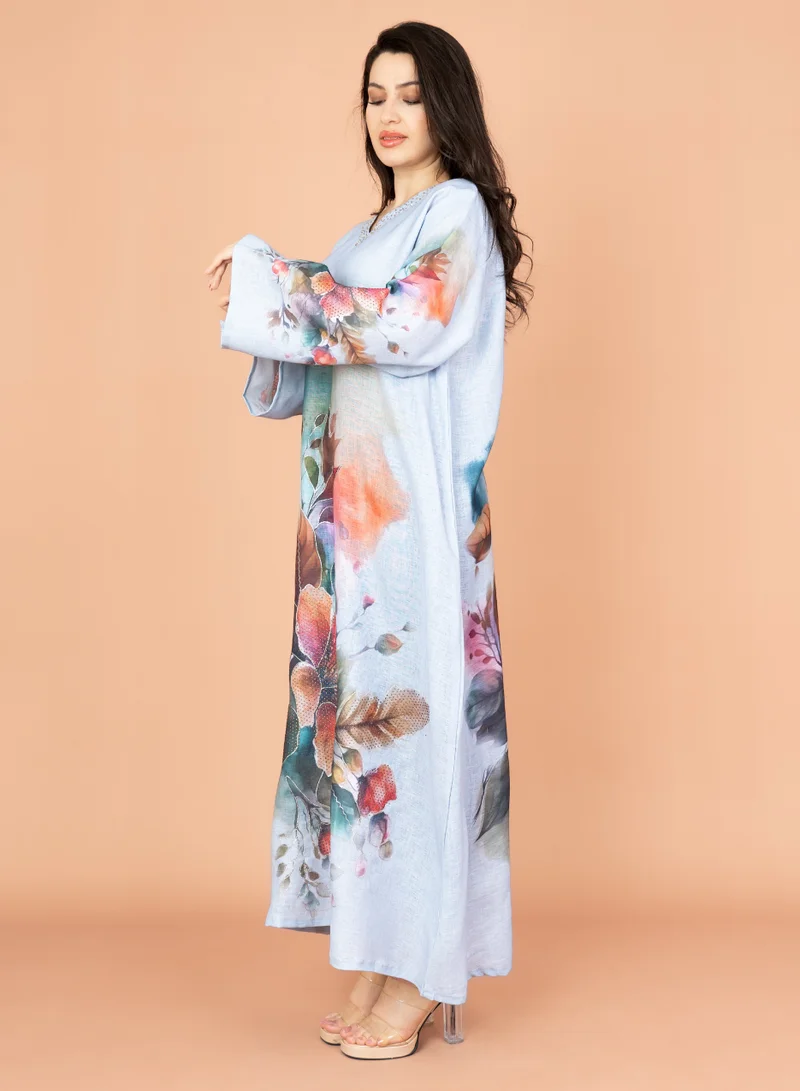 IKKXA Graceful Floral Highlight Jalabiya IN1848