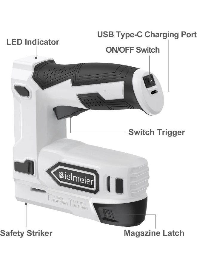 Bielmeier  Electric Staple Gun, 2 In 1 Lithium-Ion Electric Stapler, 5V Cordless Brad Nailer Kit With Staples Nails, Usb Charger, Power Tacker For Upholstery, Material Repair, Carpentry, Diy, Black - pzsku/Z3D0CD57B7521636840DBZ/45/_/1722074702/1b1606f2-2486-4f1f-bb74-933d5a29f31d