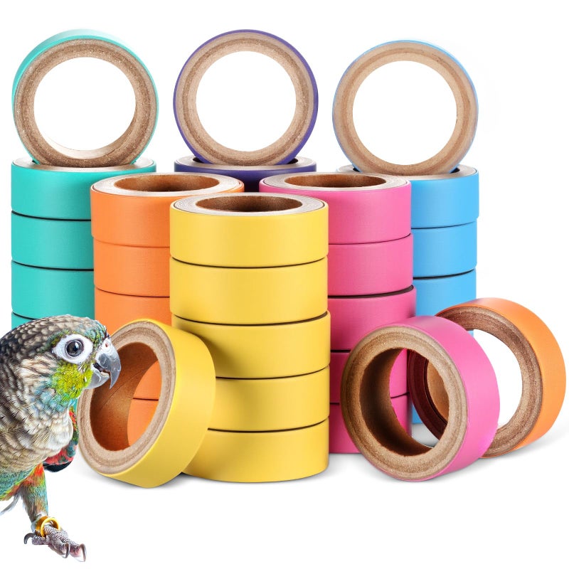 Skyygemm 36 Pcs Bagels Bird Toys Bulk for Parrots Cardboard Core Bird Toy Chewing Shredding Foraging Play Foot for Medium and Large Parrot Mini Macaws African Greys Cockatoos - Image 2